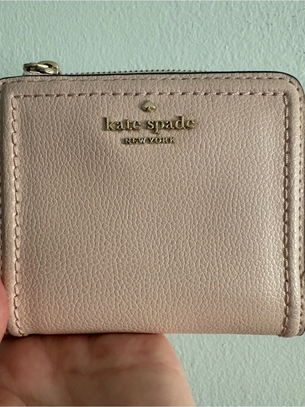 kate spade Blush Pink pebbled leather Zip Wallet